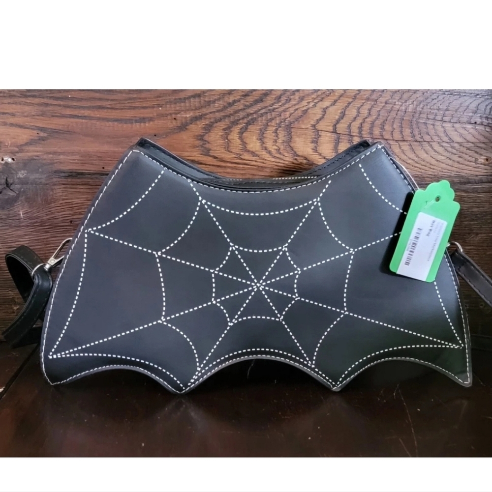 Small Black Spider Web Design Handbag